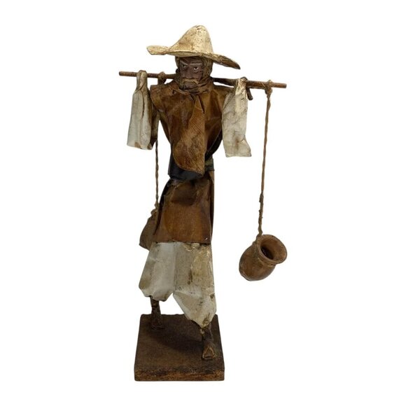 Handmade Mexican Folk Art Paper Mache Old Village People Figurine Lot Vintage - Picture 5 of 12